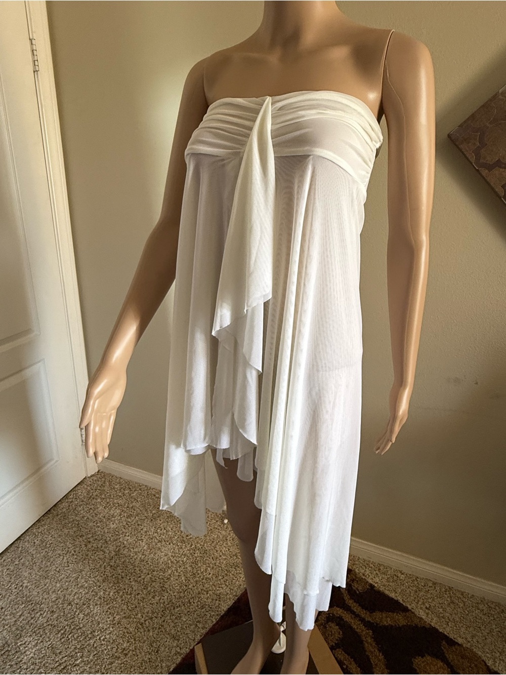 VENUS White Strapless Draped Dress or Skirt
